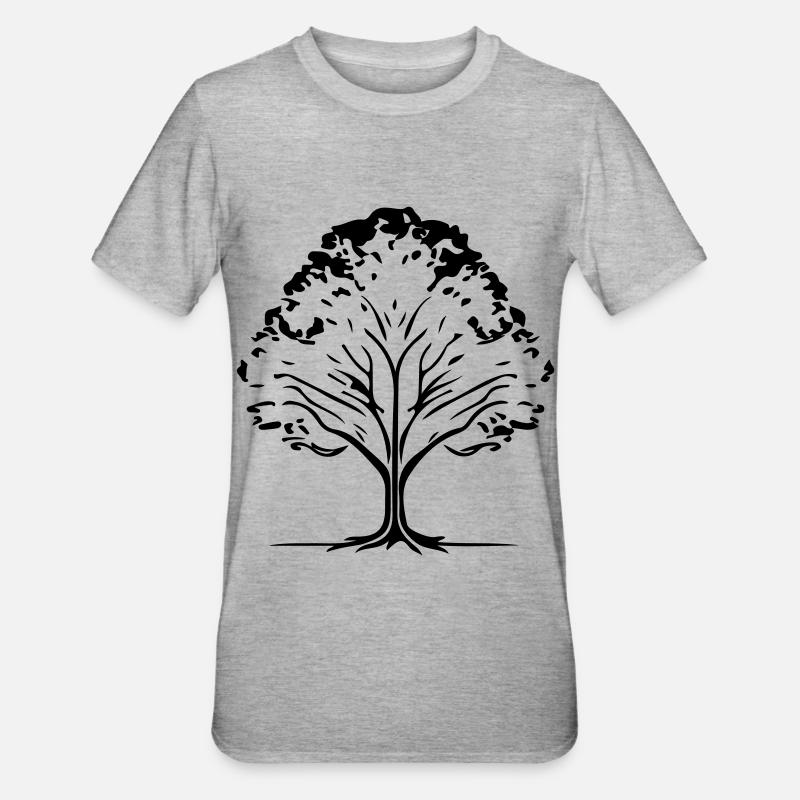 Tree Forest Symbol - Unisex Polycotton T-Shirt - heather grey