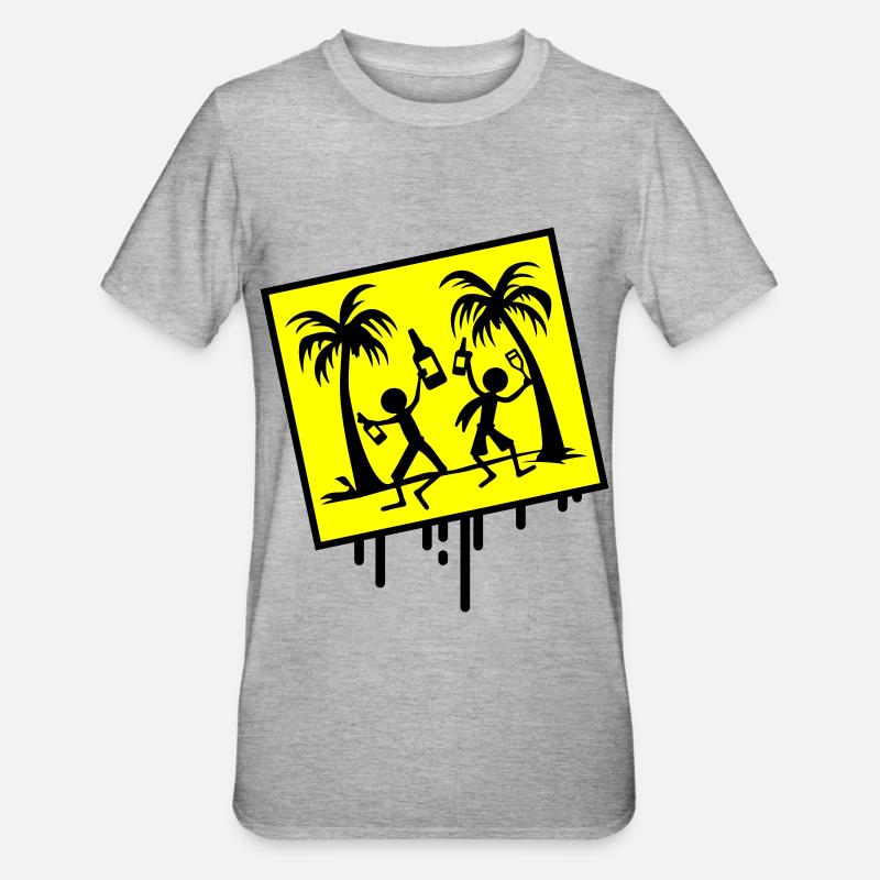 Vacances à la plage - T-shirt polycoton Unisexe - gris chiné