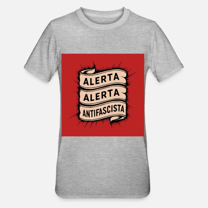 Alerta Antifasciste - T-shirt polycoton Unisexe - gris chiné