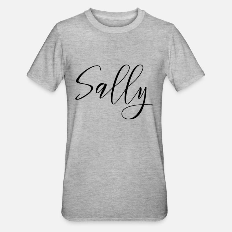 Sally Sali Hoi Name oder Grußformel aus Alemannia - Unisex Polycotton T-Shirt - Grau meliert