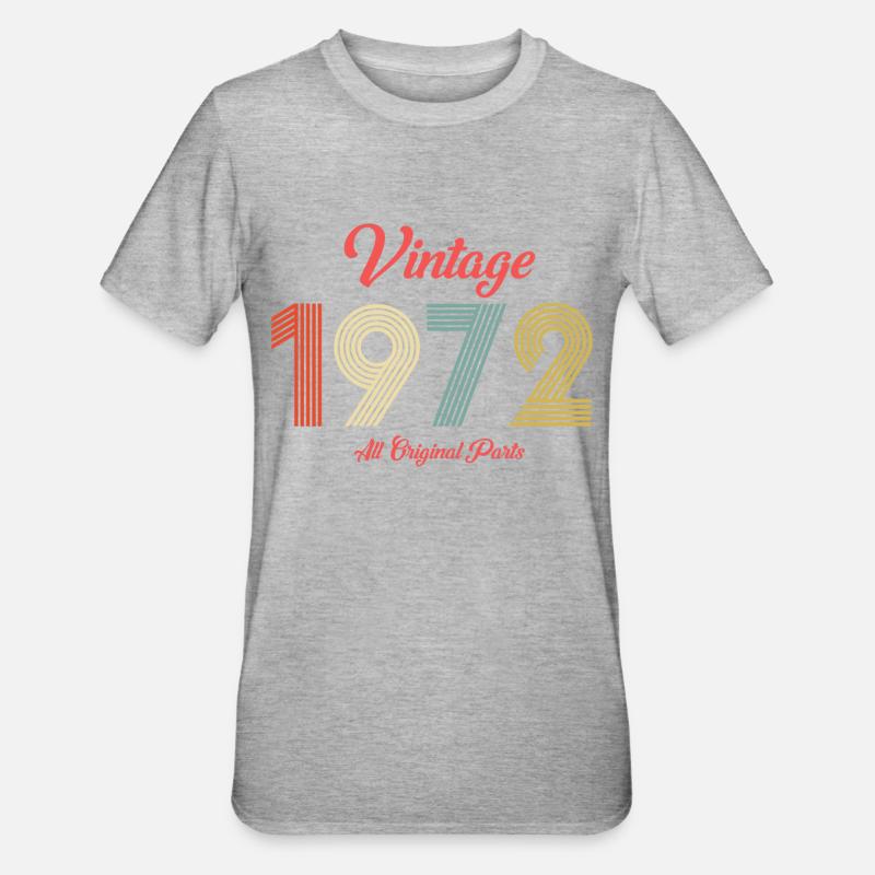 1972 - T-shirt polycoton Unisexe - gris chiné