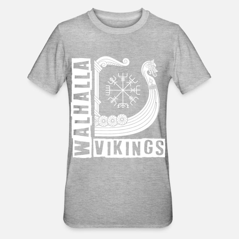 Walhalla Wikinger - Unisex Polycotton T-Shirt - Grau meliert