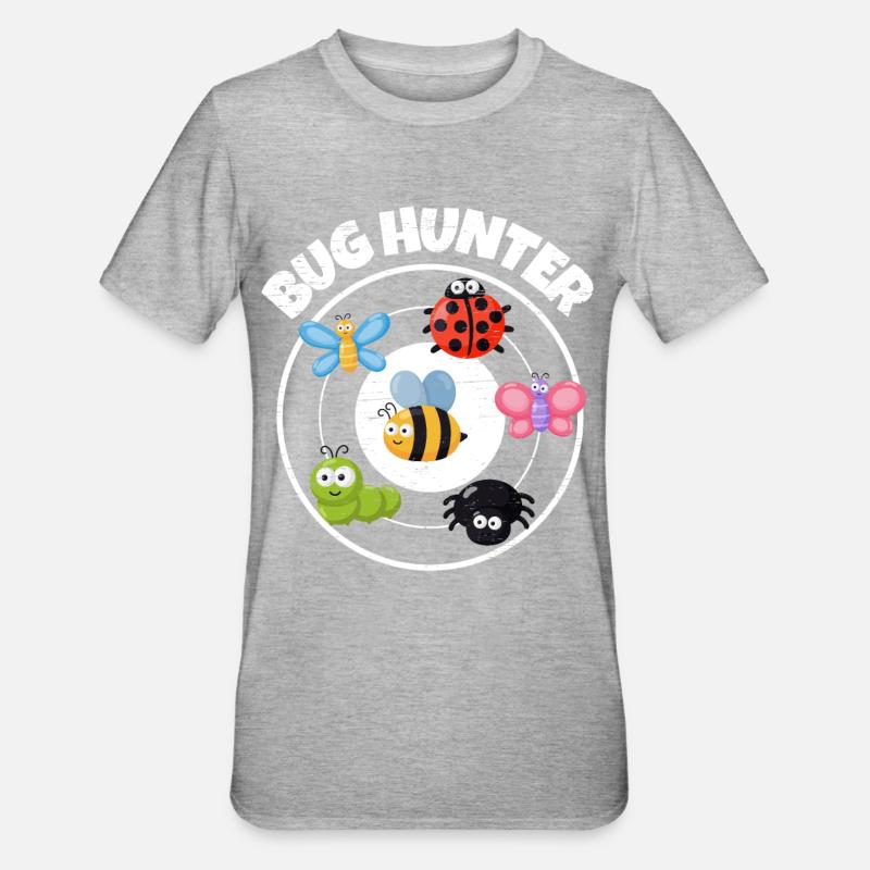Bug Collecting Bug Hunter - Unisex Polycotton T-Shirt - Grau meliert