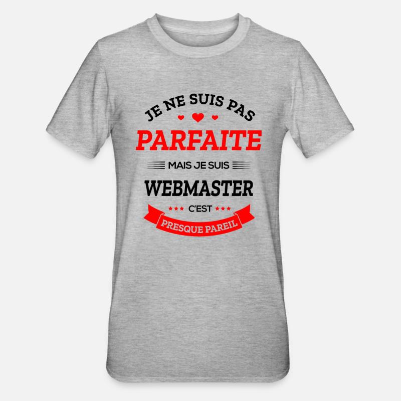 WEBMASTER PARFAITE - T-shirt polycoton Unisexe - gris chiné