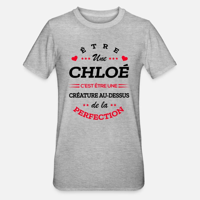 CHLOÉ PARFAITE - NOM CHLOÉ - T-shirt polycoton Unisexe - gris chiné