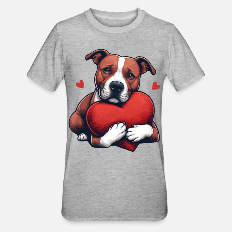 Pitbull Das Modell - Unisex Polycotton T-Shirt - Grau meliert