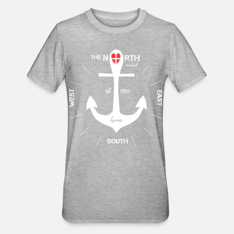 Ancré Danemark Copenhague - T-shirt polycoton Unisexe - gris chiné