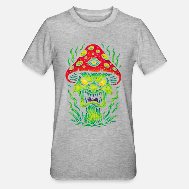Psycho Toadstool avec troisième œil - T-shirt polycoton Unisexe - gris chiné