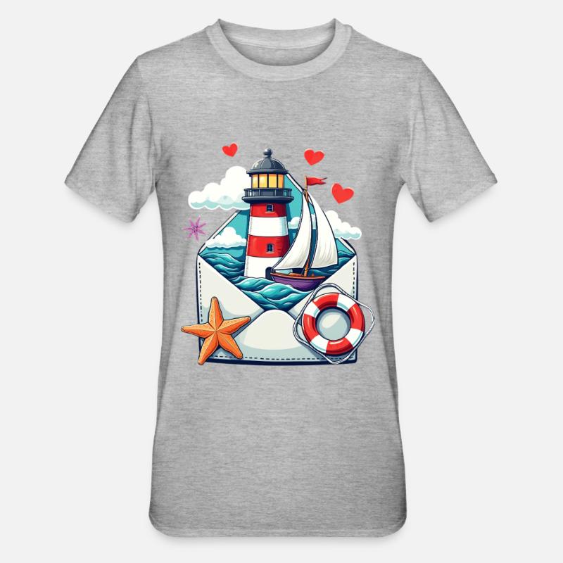 maritime Post - Unisex Polycotton T-Shirt - Grau meliert