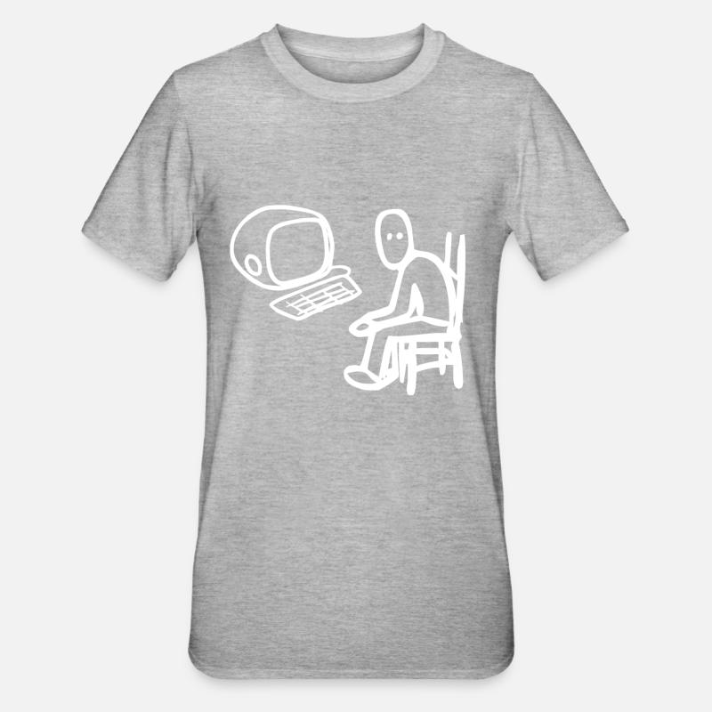 Nerd Geek Gift Computer PC Gamer Computer geek - Unisex Polycotton T-Shirt - heather grey