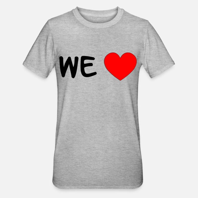 We Love - Unisex Polycotton T-Shirt - Grau meliert