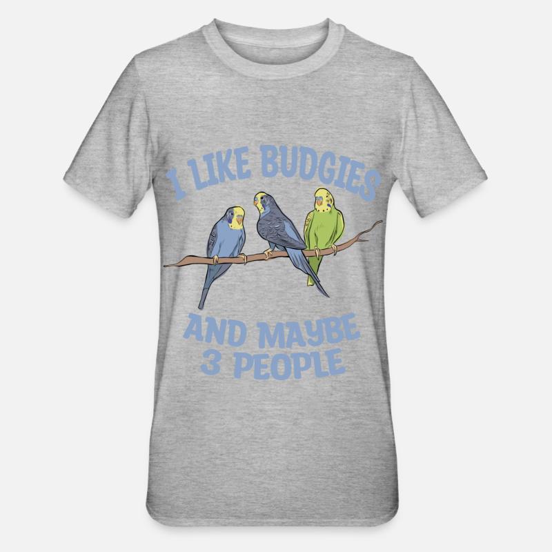 Perruche ondulée - T-shirt polycoton Unisexe - gris chiné