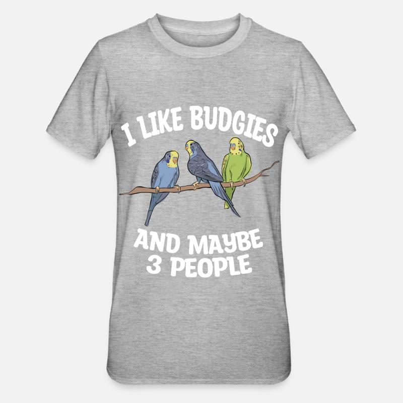 Amoureux de Budgerigar - T-shirt polycoton Unisexe - gris chiné