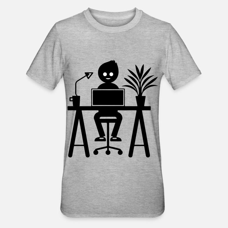 Worker Computer Job Learning - Unisex Polycotton T-Shirt - heather grey