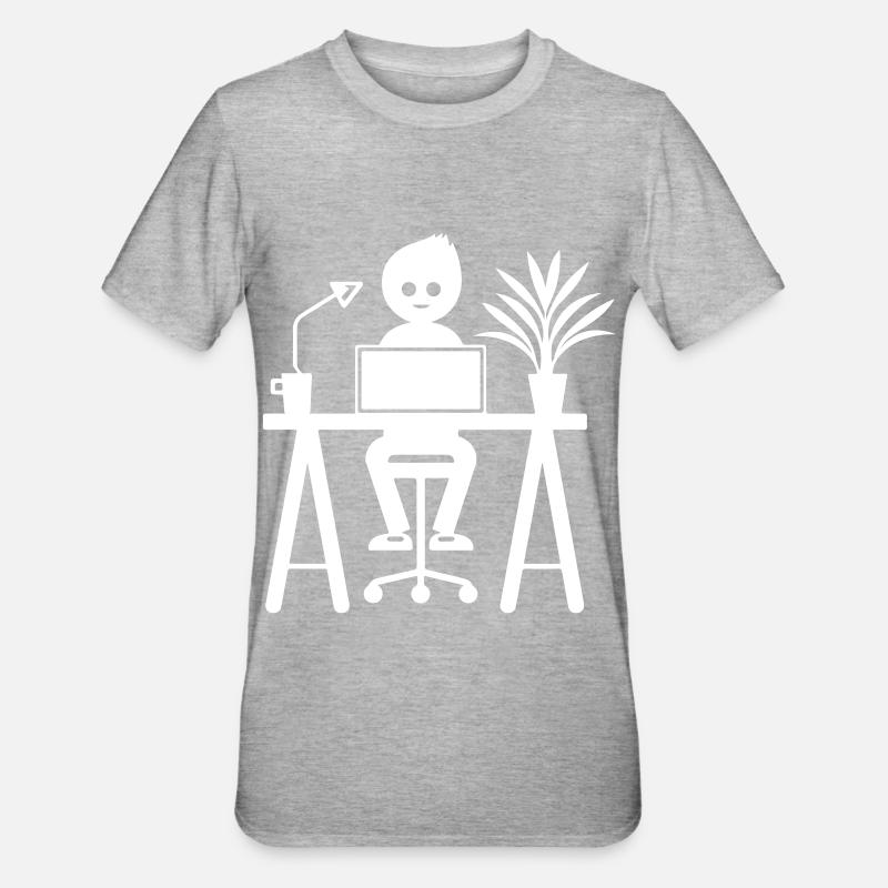 Worker Computer Job - Unisex Polycotton T-Shirt - heather grey