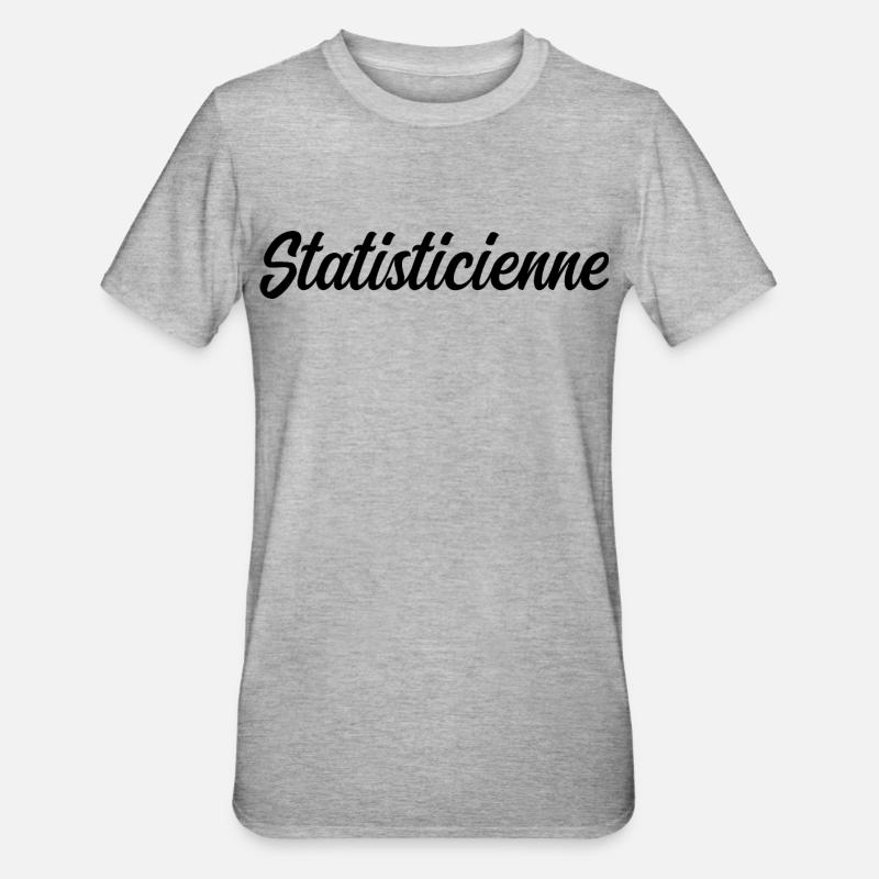 Statisticienne Analyse Données Mathématiques Pro - T-shirt polycoton Unisexe - gris chiné