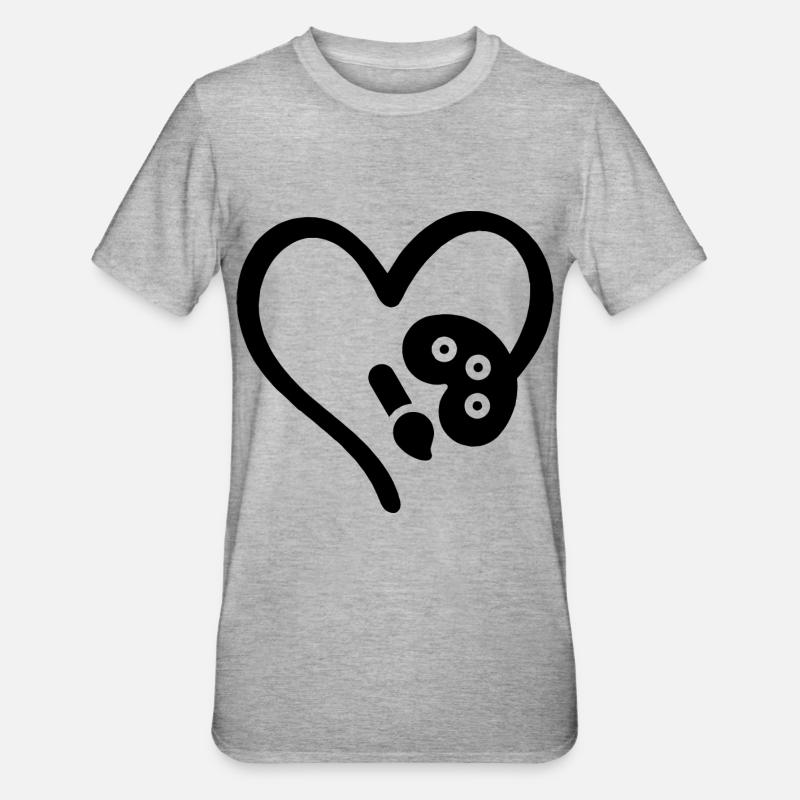 Painter Heart Art Lovers - Unisex Polycotton T-Shirt - heather grey