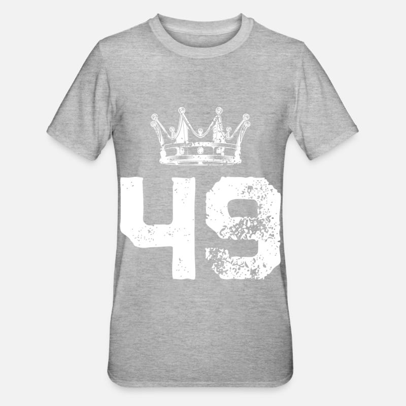 49 Couronne numérique - T-shirt polycoton Unisexe - gris chiné