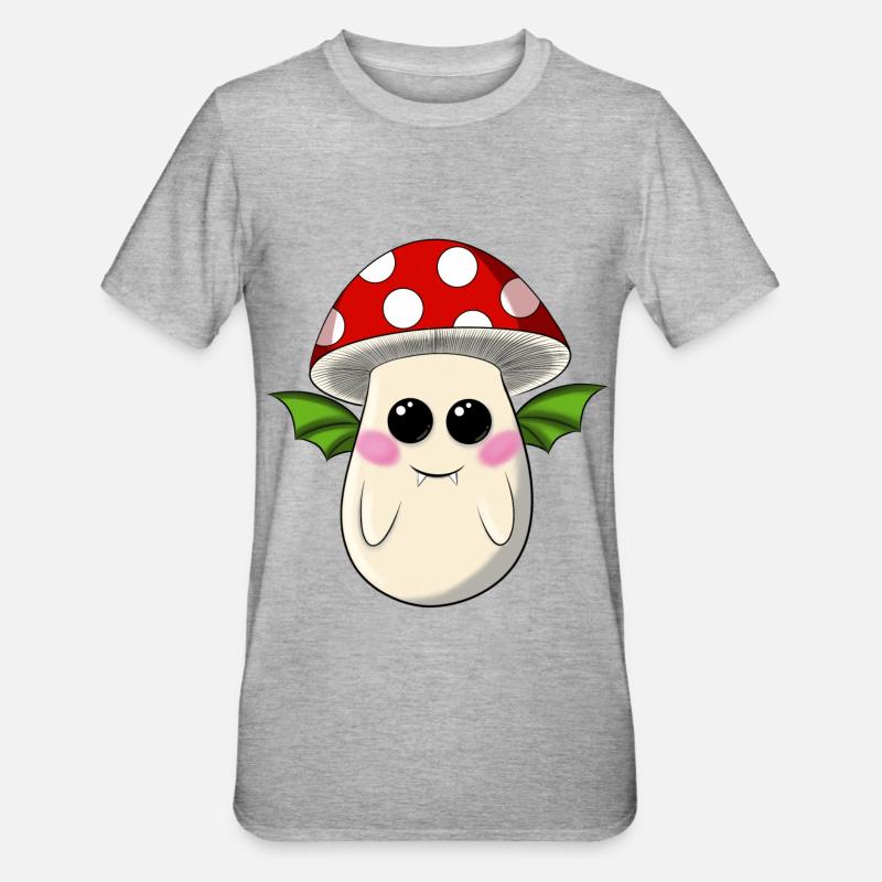 Toadstool bat - Unisex Polycotton T-Shirt - heather grey
