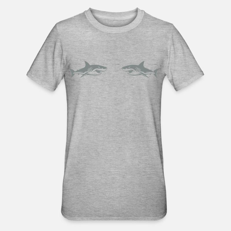 Requins - T-shirt polycoton Unisexe - gris chiné