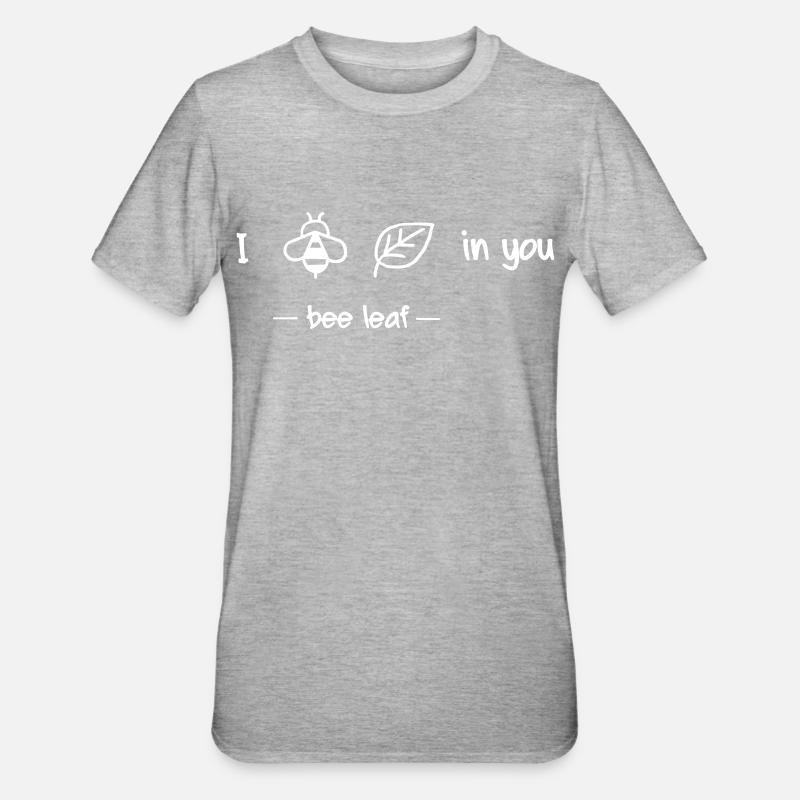 "Beeleaf" - T-shirt polycoton Unisexe - gris chiné
