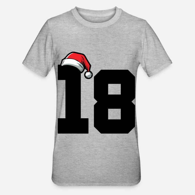 18 Numéro de Noël - T-shirt polycoton Unisexe - gris chiné