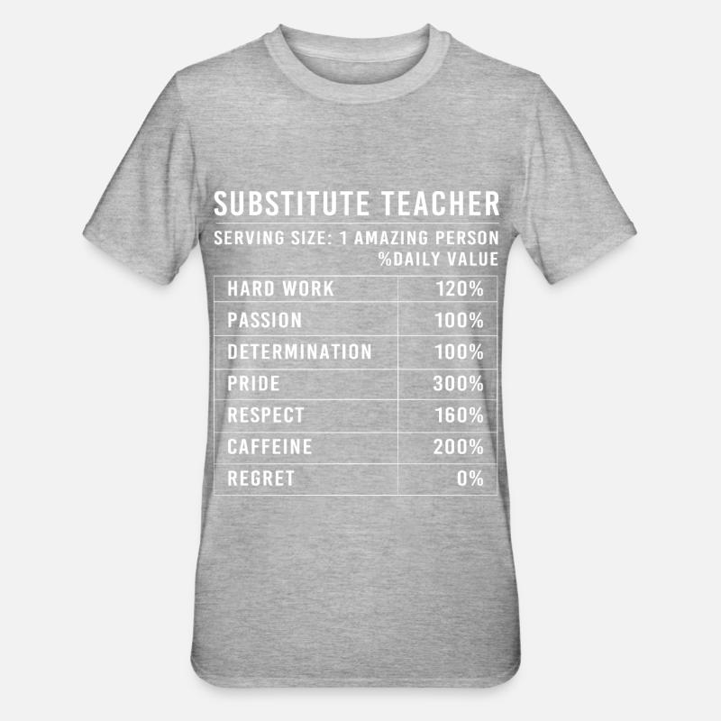 Enseignant suppléant Enseignant suppléant - T-shirt polycoton Unisexe - gris chiné