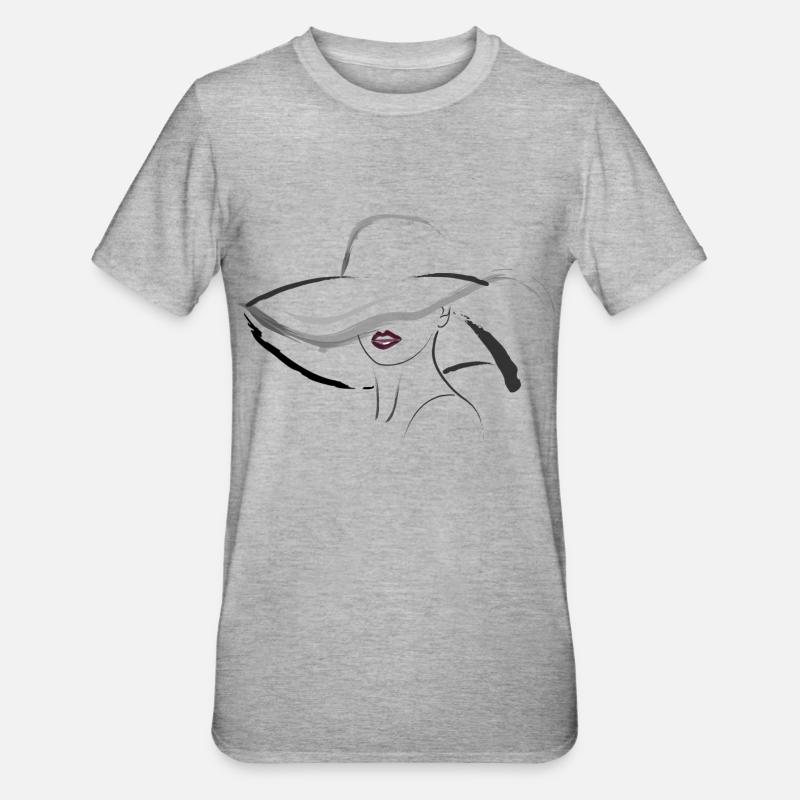 Hut Dame B - Unisex Polycotton T-Shirt - Grau meliert