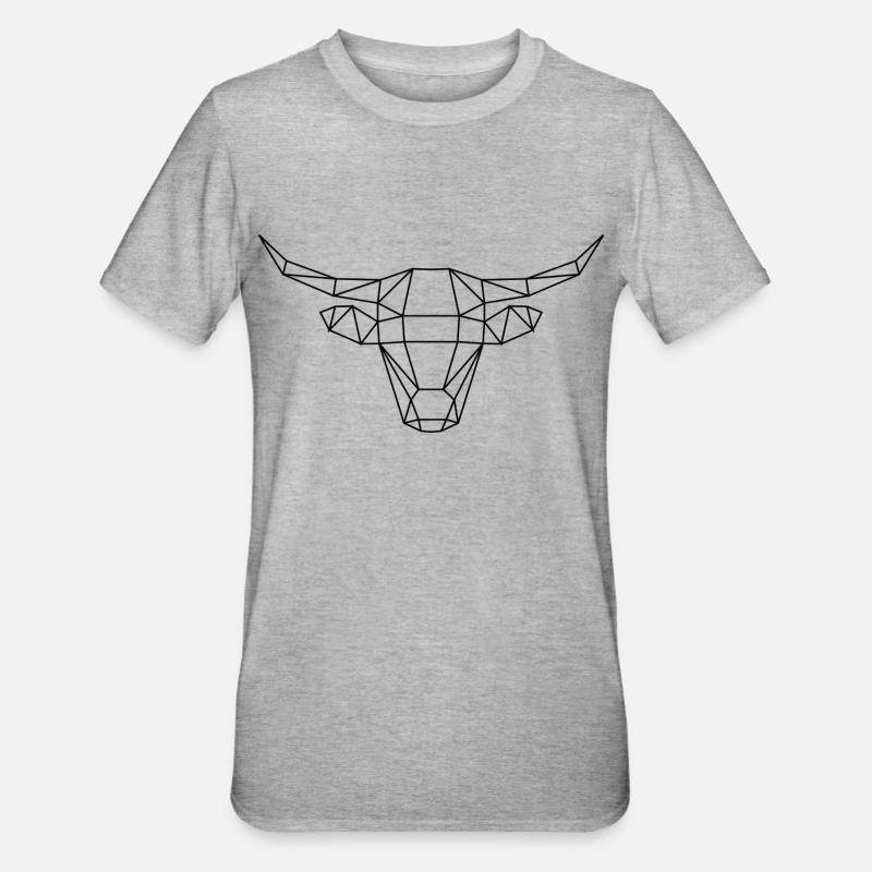 LowPolyCow - T-shirt polycoton Unisexe - gris chiné