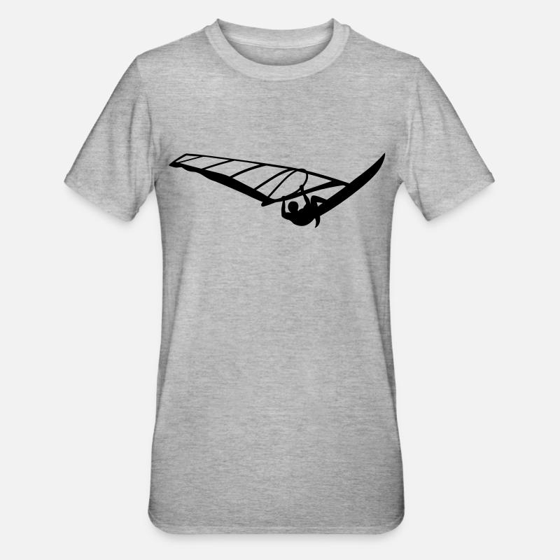 Windsurfen - Unisex Polycotton T-Shirt - Grau meliert