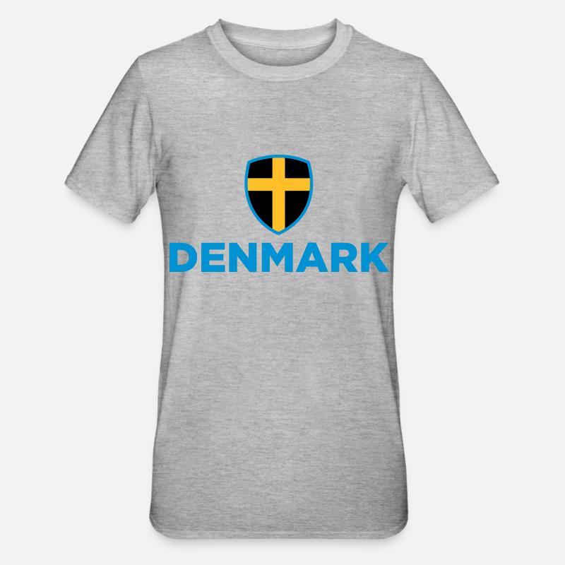 Drapeau national du Danemark - T-shirt polycoton Unisexe - gris chiné