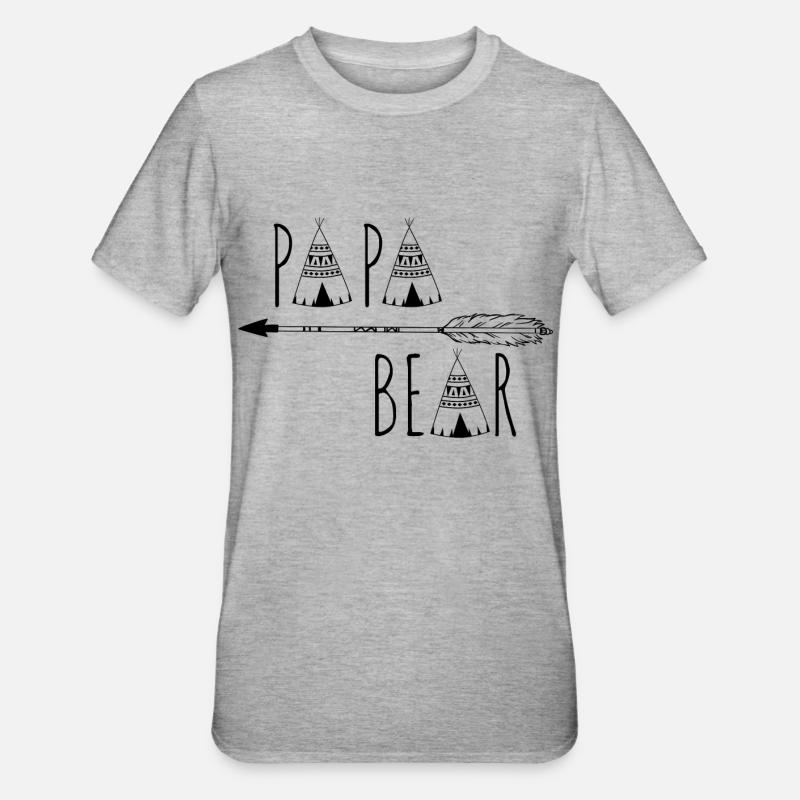 Papa Ours - T-shirt polycoton Unisexe - gris chiné
