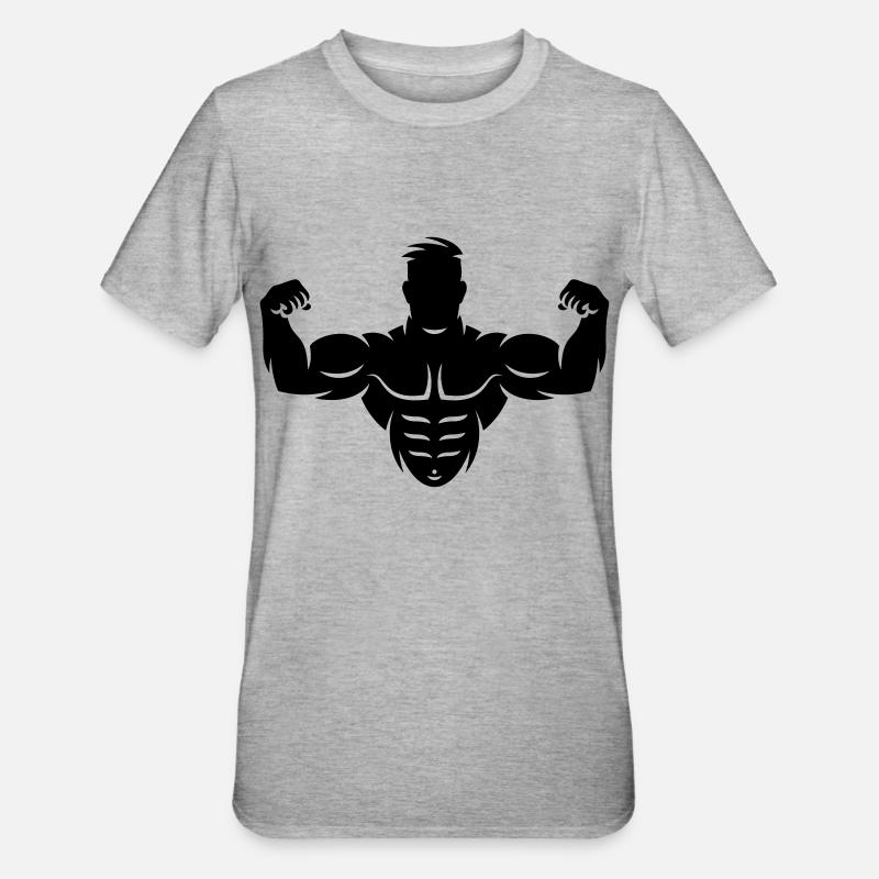Bodybuilder (Culturisme / Biceps / Biscoteau) - T-shirt polycoton Unisexe - gris chiné