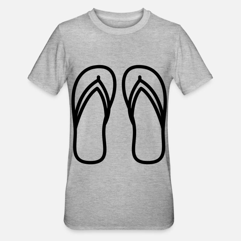 Badelatschen icon - Unisex Polycotton T-Shirt - Grau meliert
