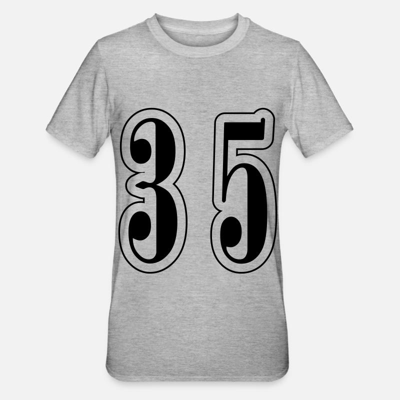 35 Symbole numérique - T-shirt polycoton Unisexe - gris chiné