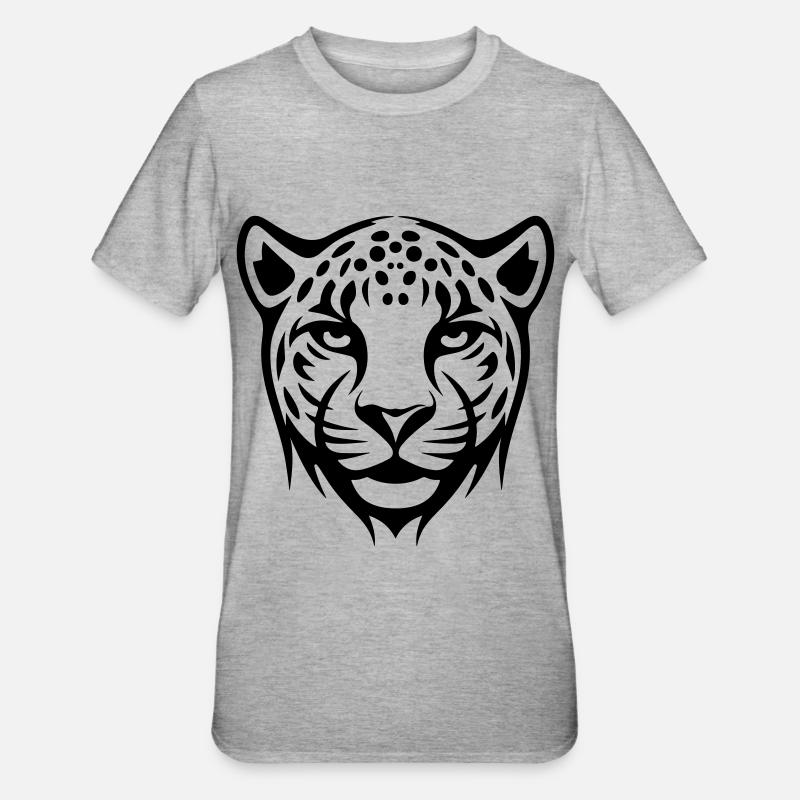 Gepard Kopf - Unisex Polycotton T-Shirt - Grau meliert