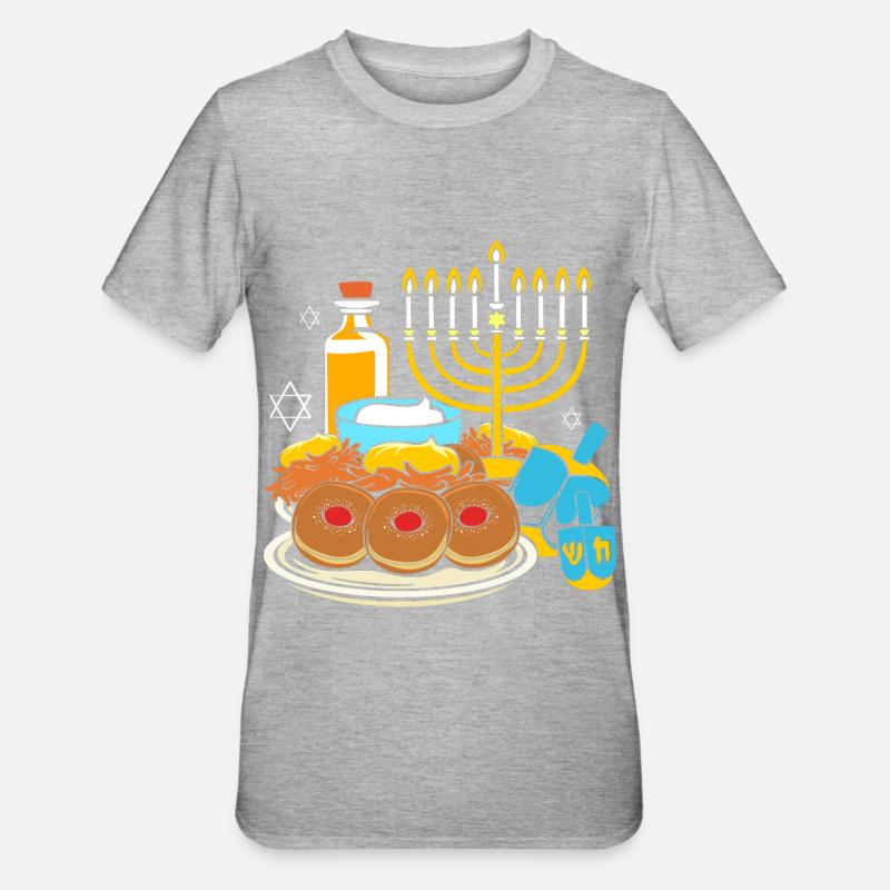 Hanoukka Hanoukka Hanoukka - T-shirt polycoton Unisexe - gris chiné