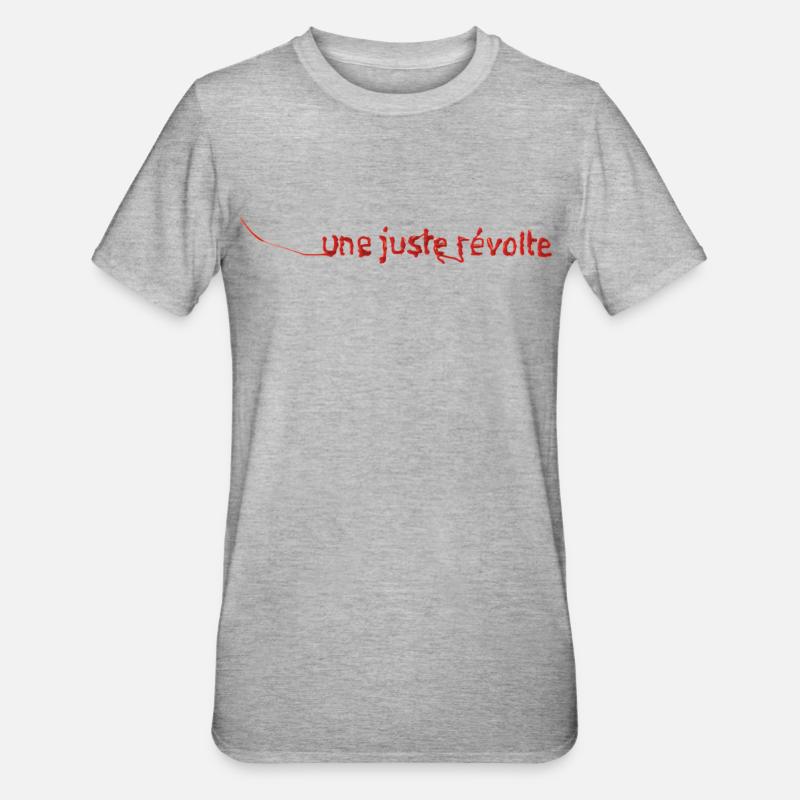 JUSTE RÉVOLTE – lass uns reden. - Unisex Polycotton T-Shirt - Grau meliert