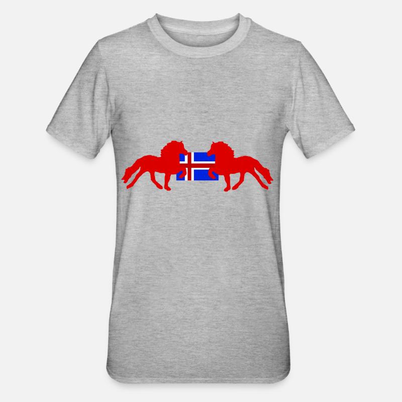 Isländer mit Flagge - Unisex Polycotton T-Shirt - Grau meliert
