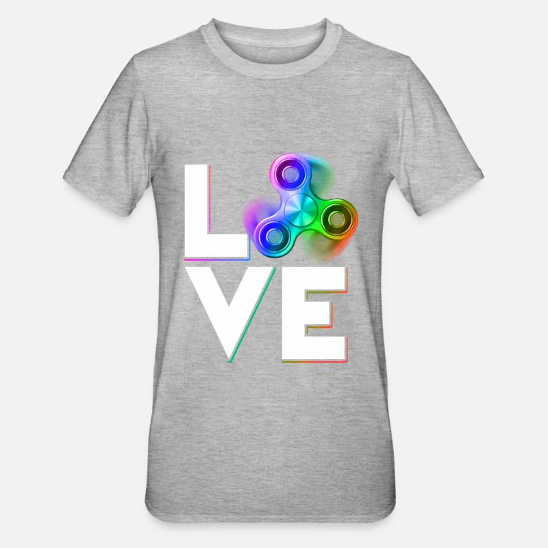 Love Fidget Spinner / Relaxation - T-shirt polycoton Unisexe - gris chiné