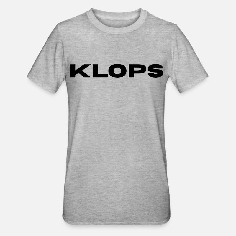Klops - Hier ist der Name Programm - Unisex Polycotton T-Shirt - Grau meliert