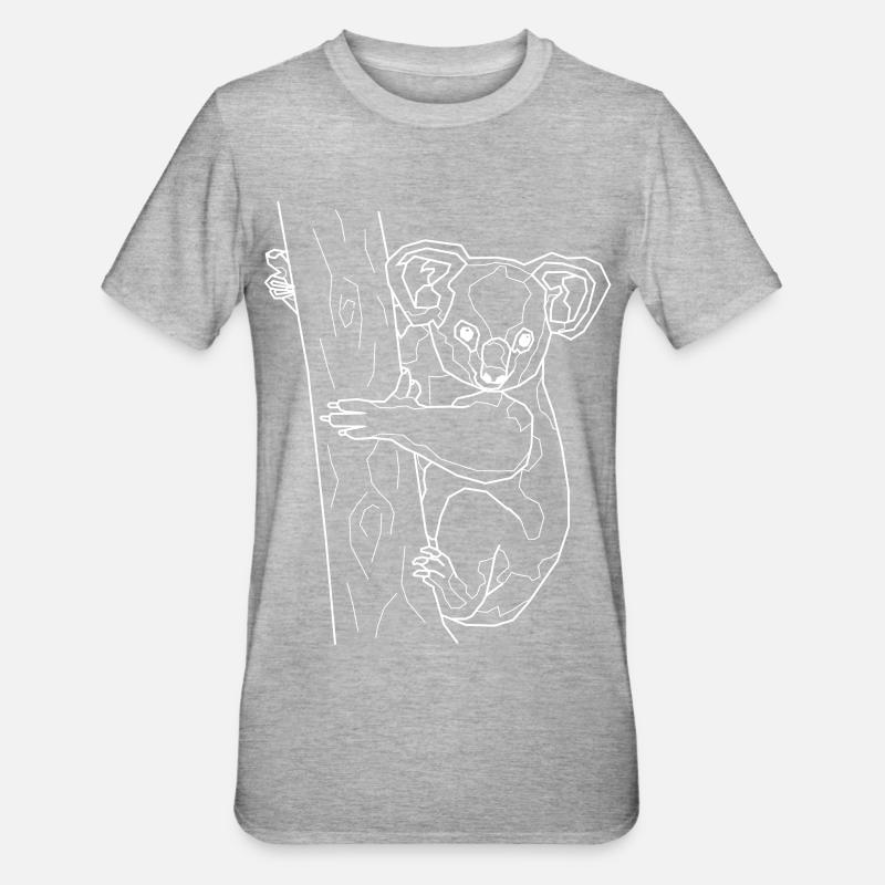 blanc Koala - T-shirt polycoton Unisexe - gris chiné
