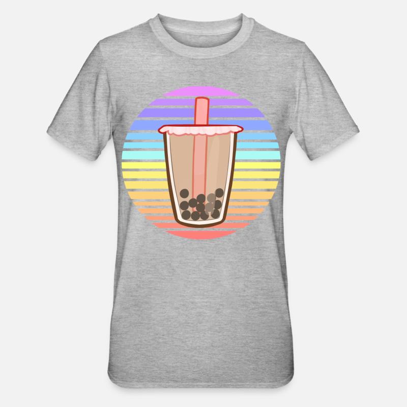 Bubble Tea Sunset - T-shirt polycoton Unisexe - gris chiné