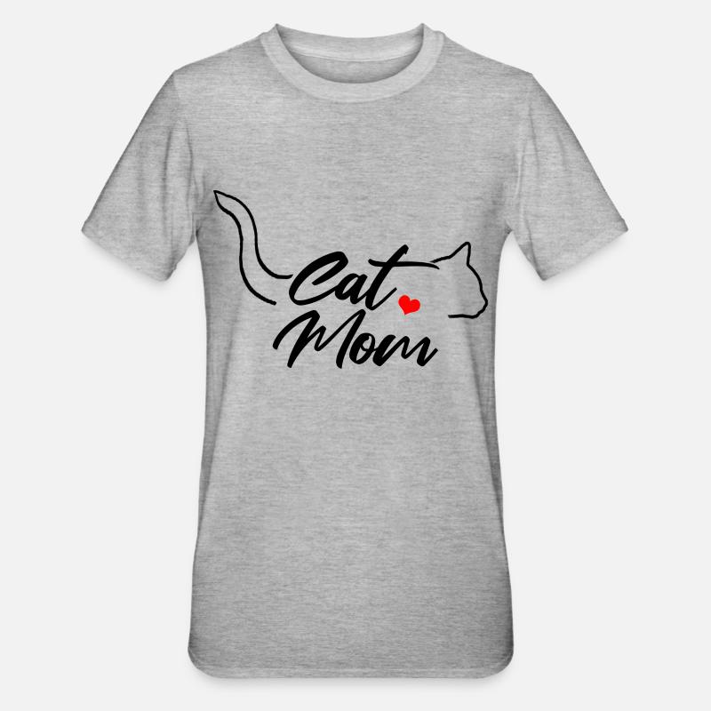 Die Katzenmutter Miezekatze Katze - Unisex Polycotton T-Shirt - Grau meliert