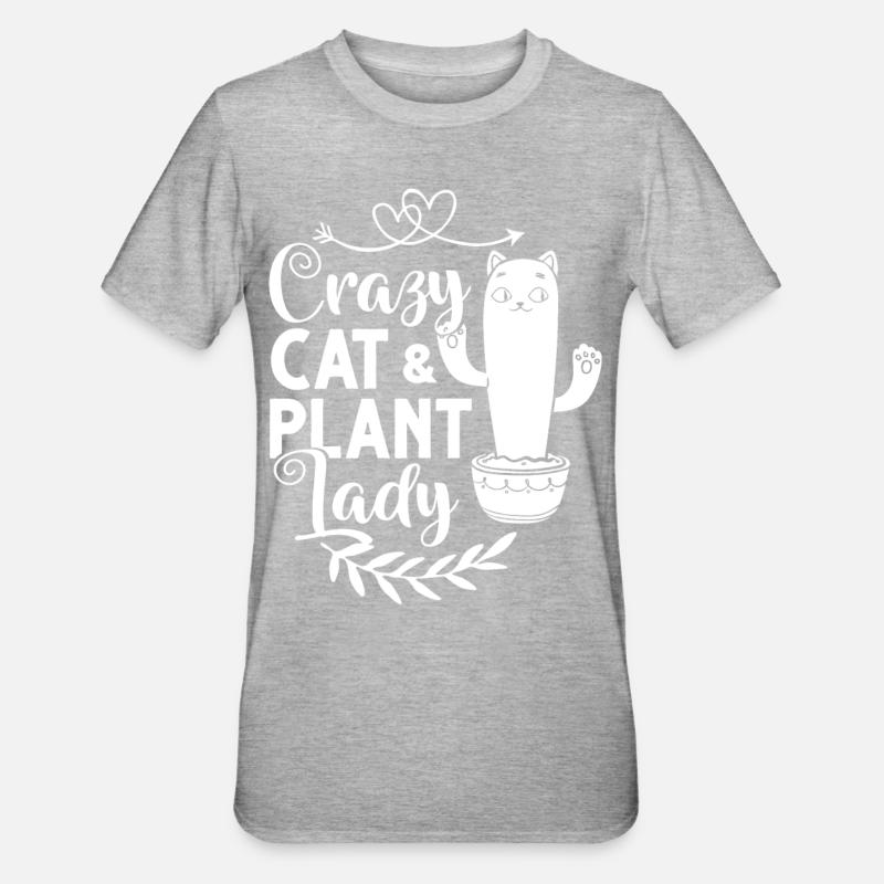 Catcus Cactus Chat Plantes Succulentes Cactus - T-shirt polycoton Unisexe - gris chiné