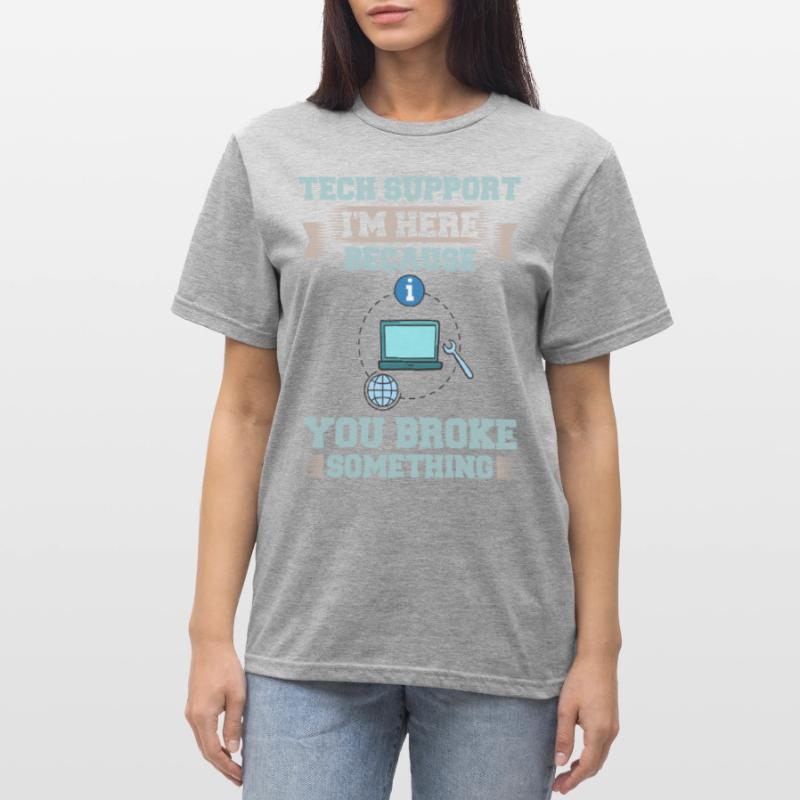 Tech Support IT Technical Assistance Helpdesk Unisex Polycotton T-Shirt