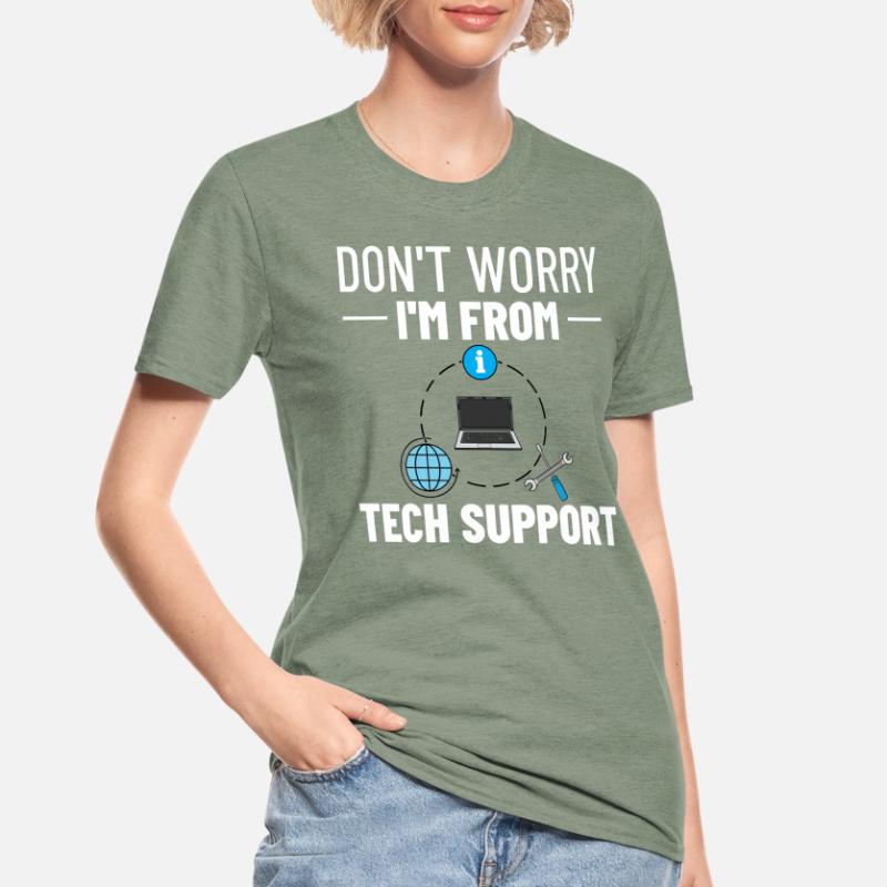 Tech Support IT Technical Assistance Helpdesk Unisex Polycotton T-Shirt