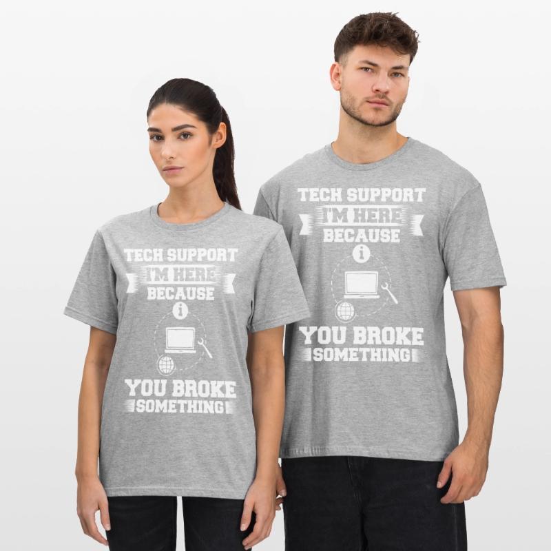Tech Support IT Technical Assistance Helpdesk Unisex Polycotton T-Shirt