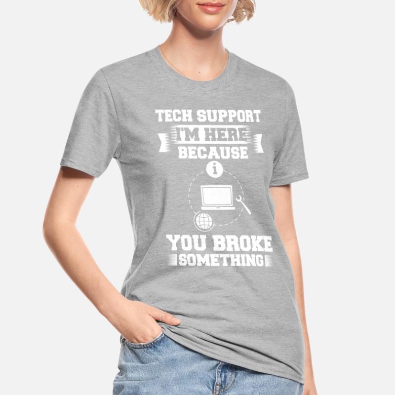 Tech Support IT Technical Assistance Helpdesk Unisex Polycotton T-Shirt