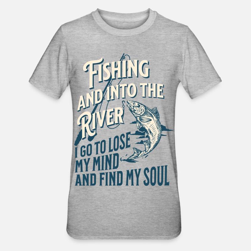 PÊCHER ET TROUVER MON ÂME - T-shirt polycoton Unisexe - gris chiné